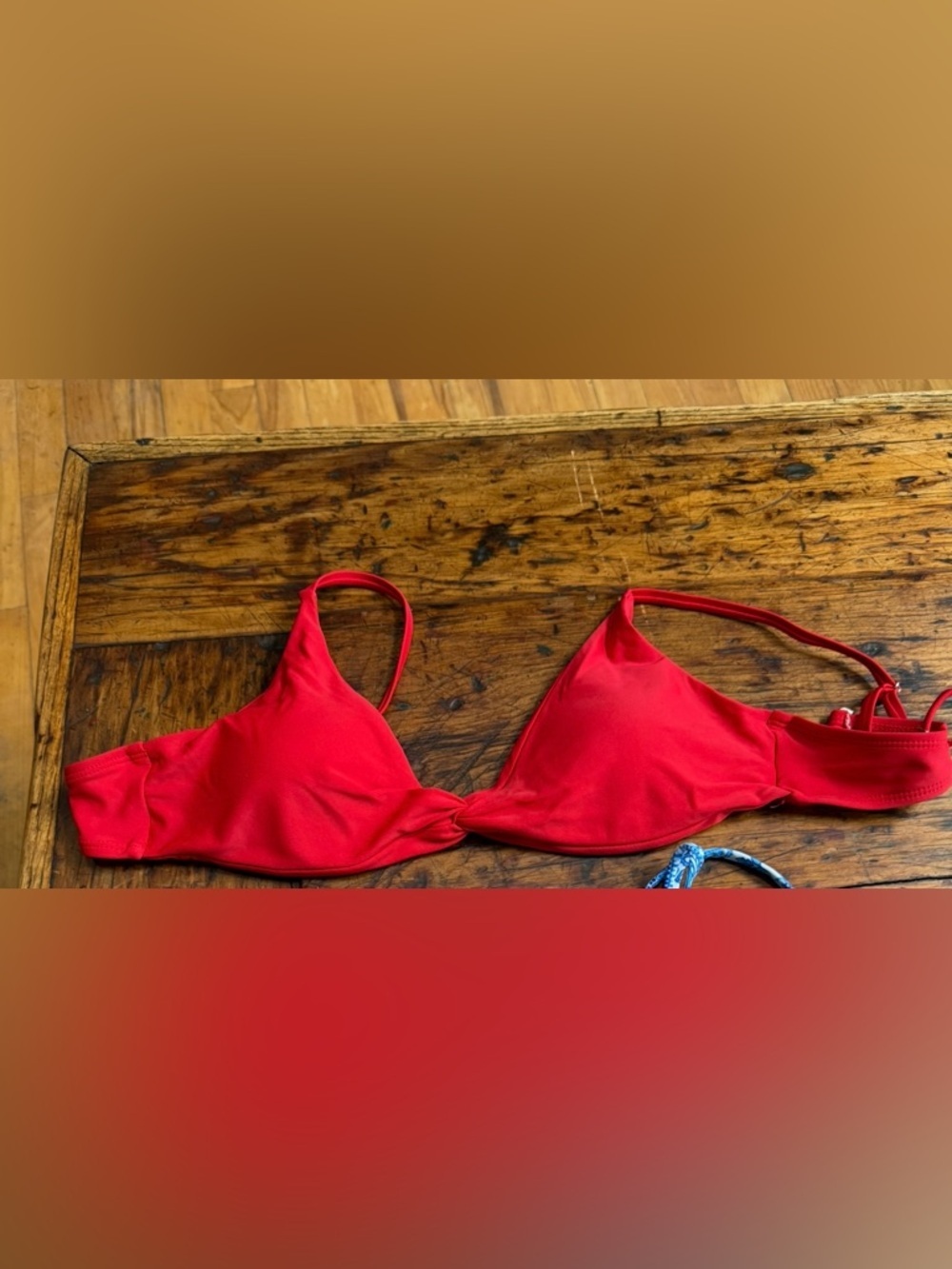 SHEIN Red Triangle Bikini Top